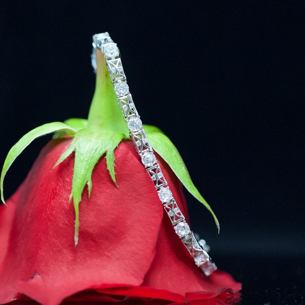 925S Tacori White Topaz Tennis Bracelet - Picture 2 of 8